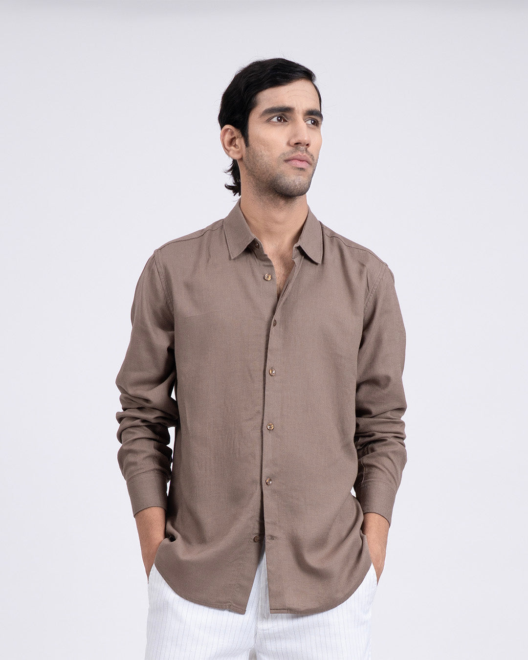 Premium Lyocell Linen Shirt In Fur