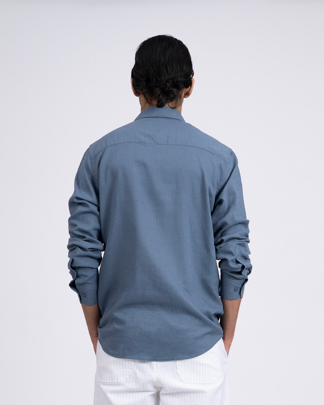 Premium Lyocell Linen Shirt In Ocean Blue