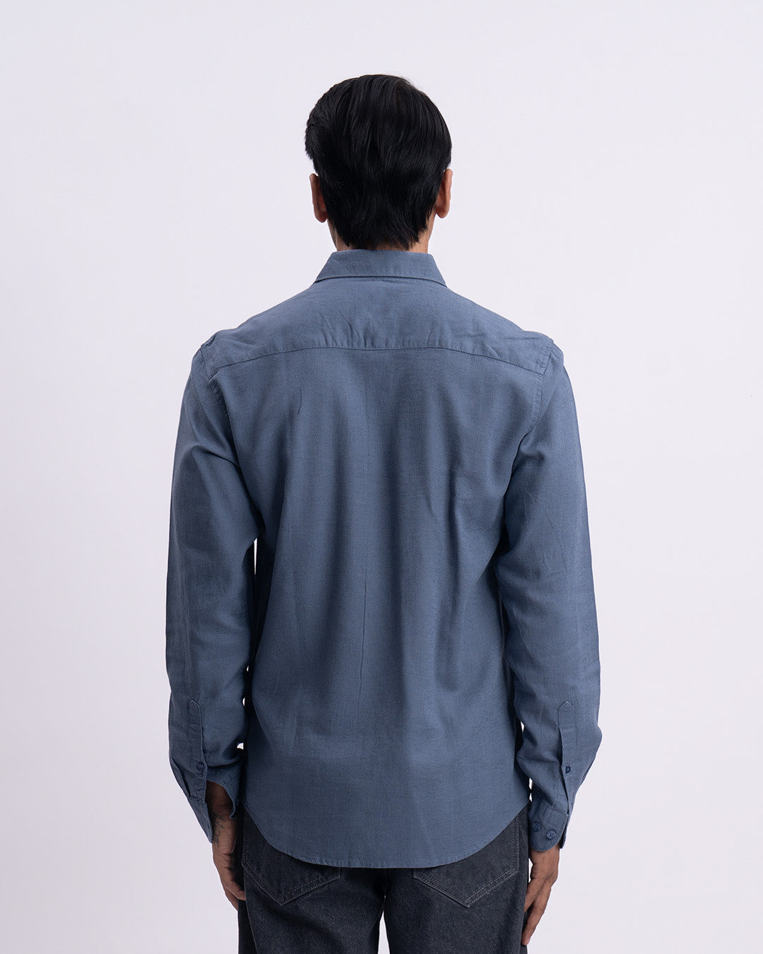 Lyocell Linen Tailored Shirt In Ocean Blue