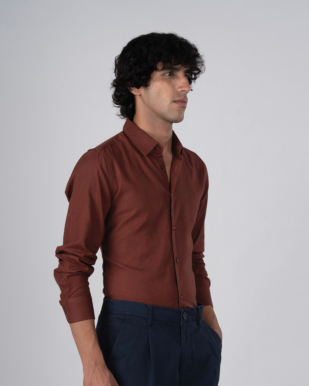 Premium Lyocell Linen Shirt In Clay