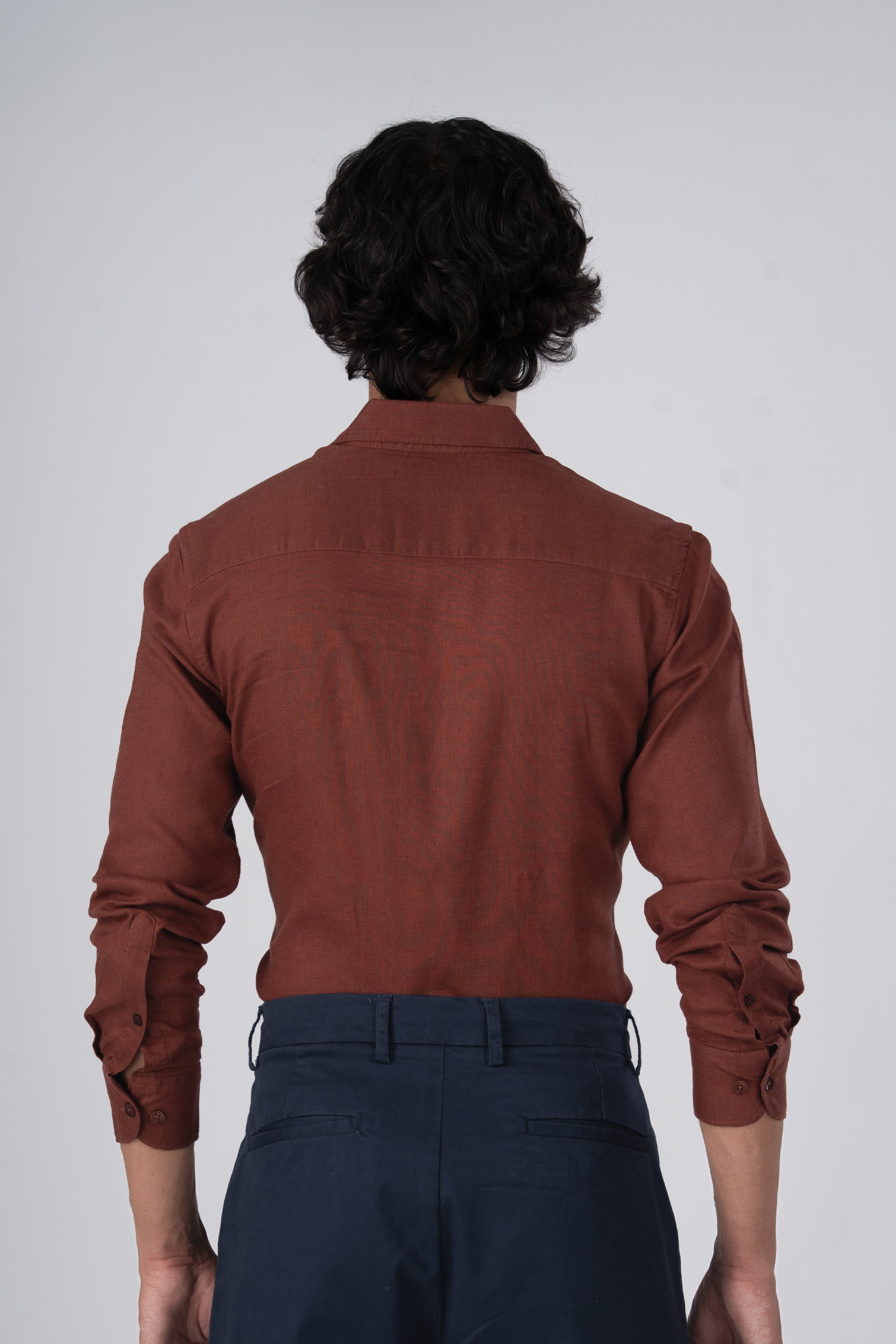 Premium Lyocell Linen Shirt In Clay