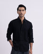 Lyocell Linen Tailored Shirt In Black