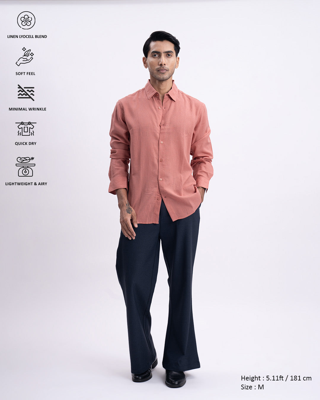 Lyocell Linen Tailored Shirt In Pastel