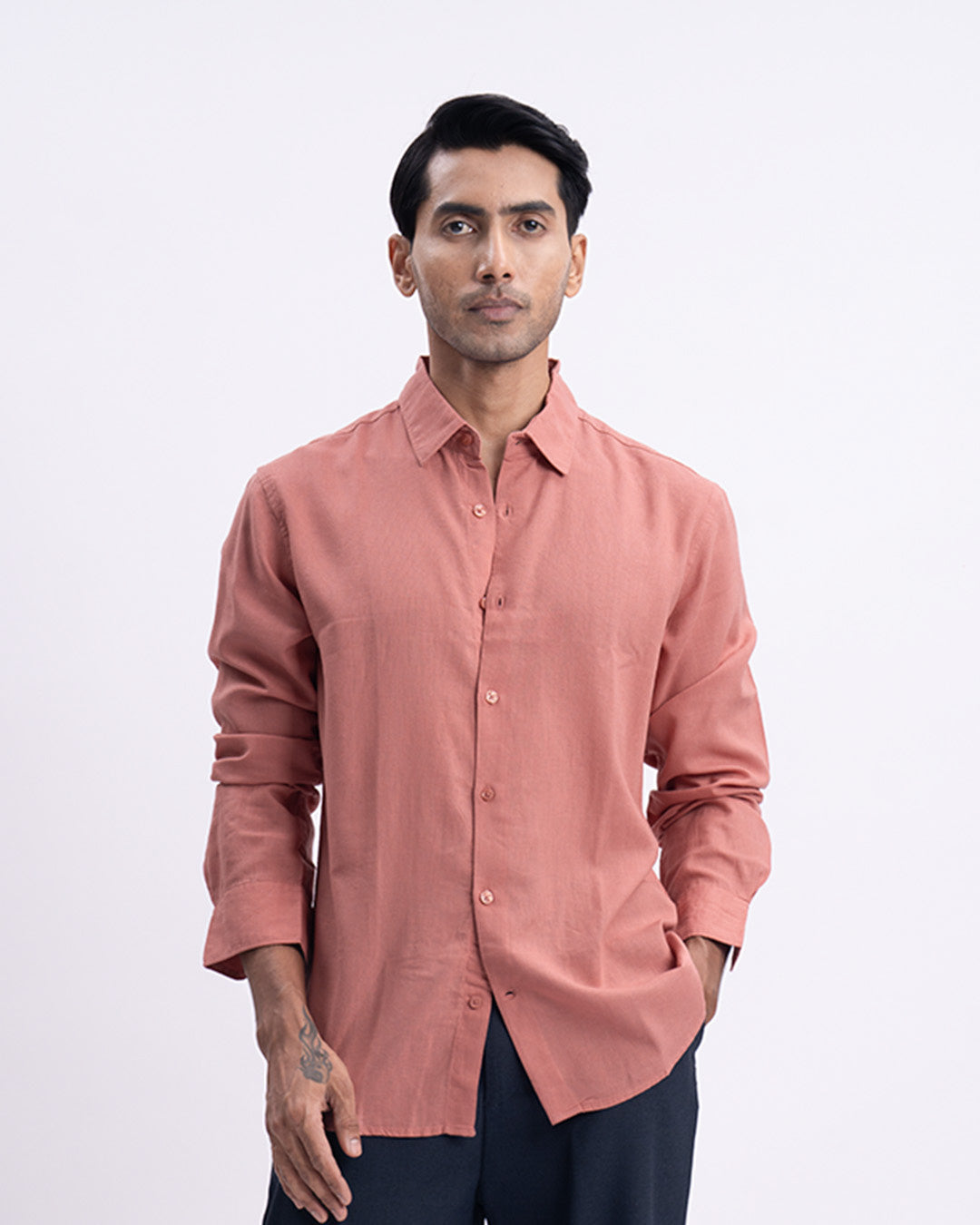 Lyocell Linen Tailored Shirt In Pastel