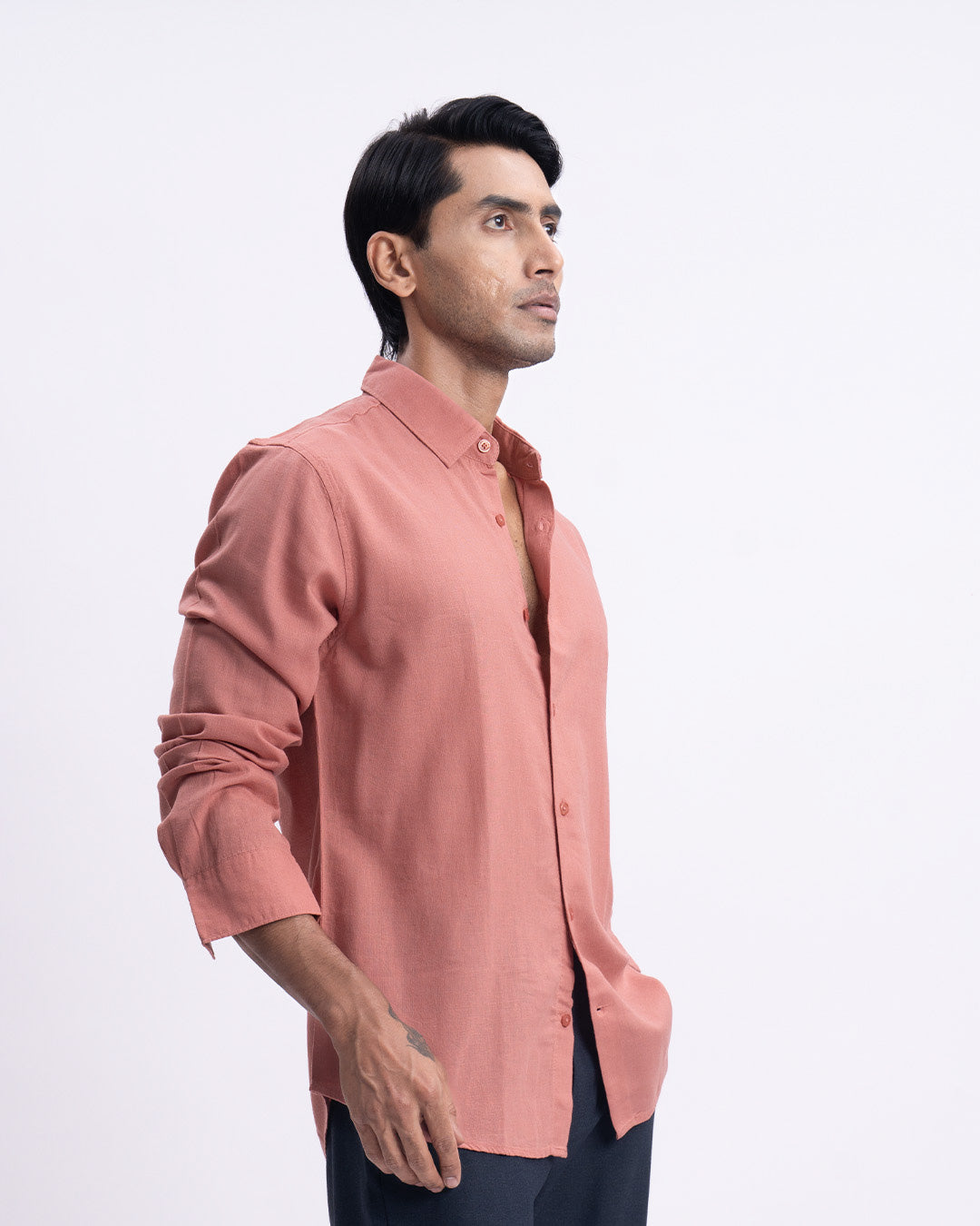 Lyocell Linen Tailored Shirt In Pastel