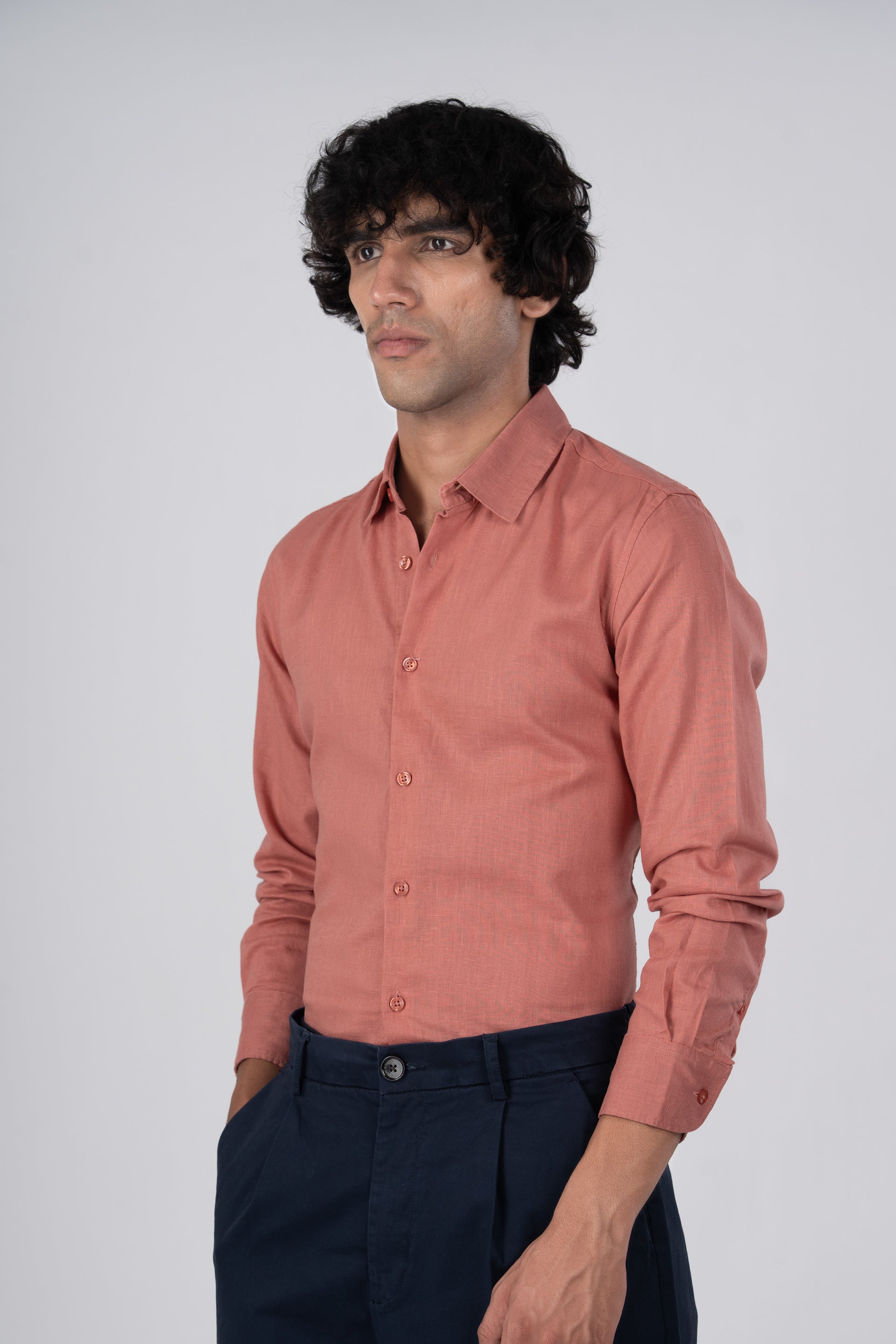 Premium Lyocell Linen Shirt In Pastel