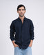 Premium Lyocell Linen Shirt In Navy
