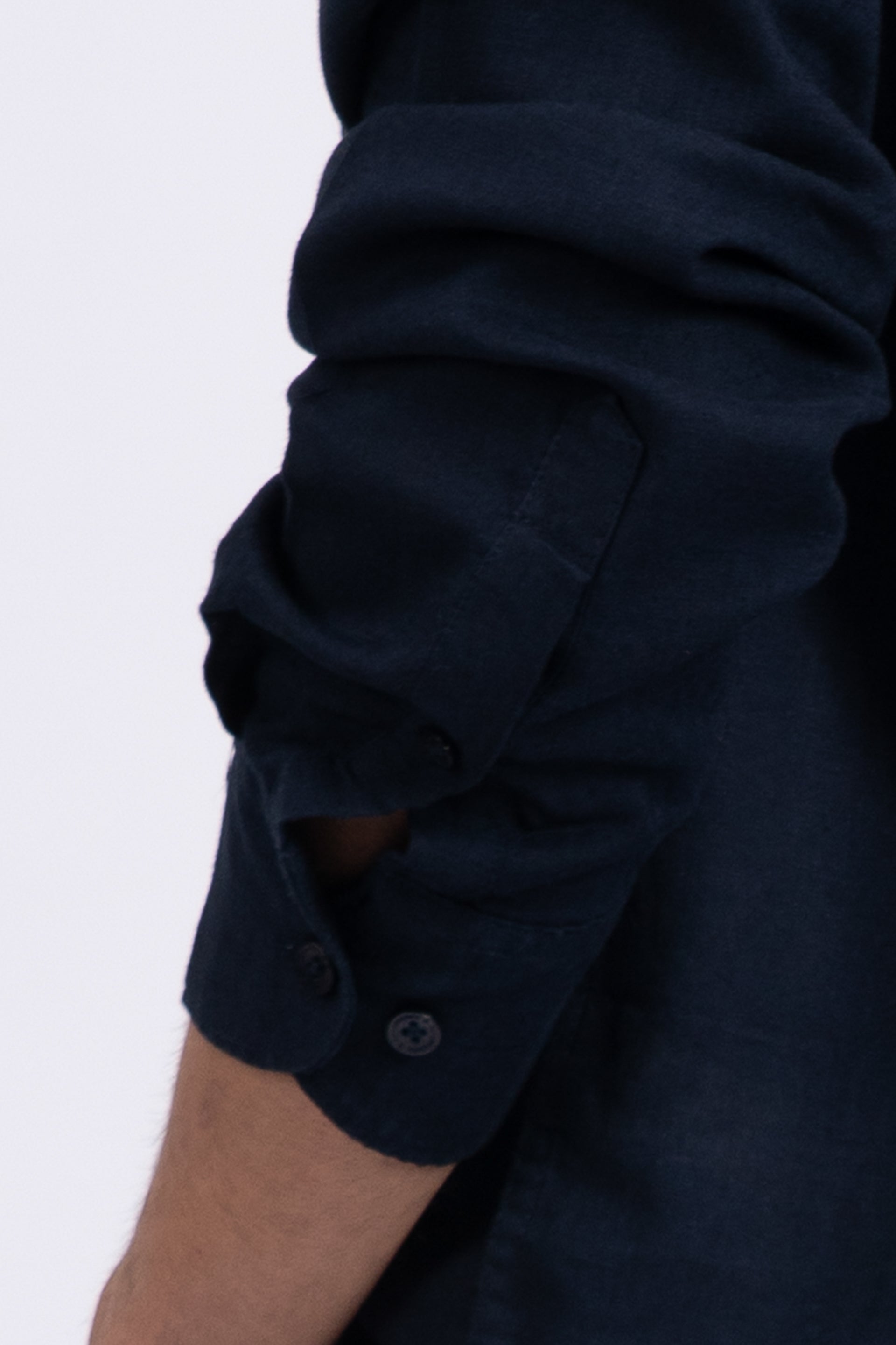 Premium Lyocell Linen Shirt In Navy