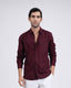 Premium Lyocell Linen Shirt In Maroon