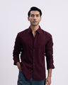 Lyocell Linen Tailored Shirt In Maroon