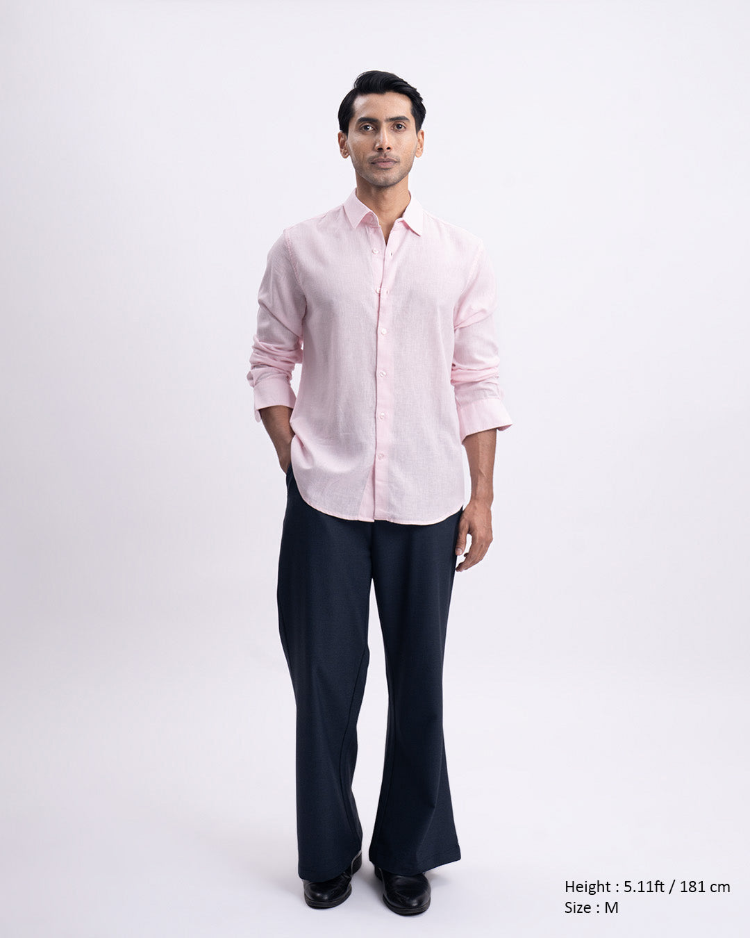 Lyocell Linen Tailored Shirt In Pink