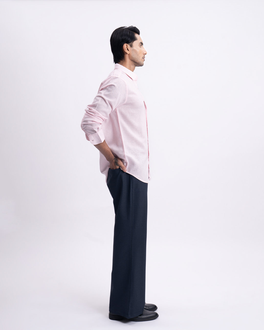 Lyocell Linen Tailored Shirt In Pink