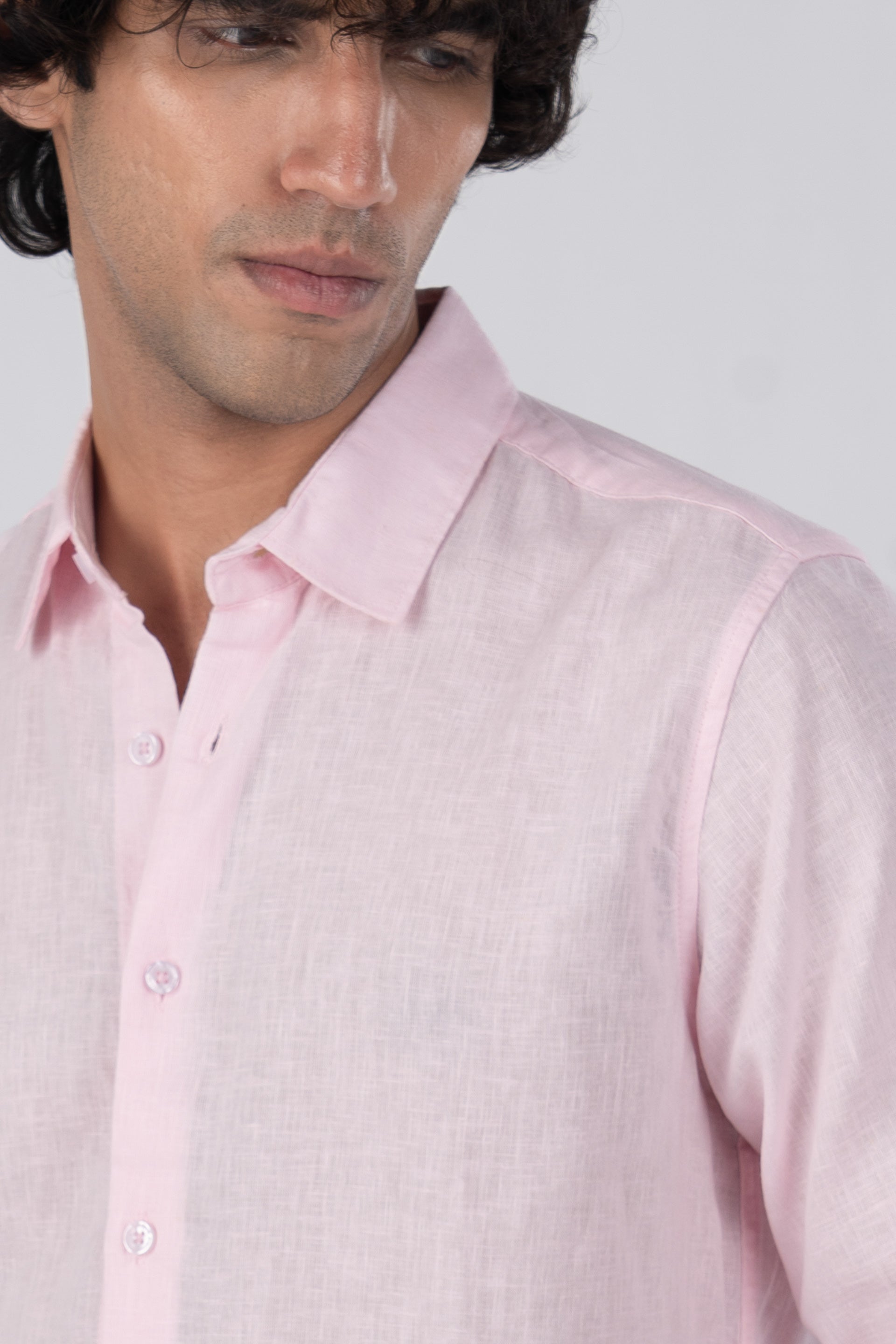 Premium Lyocell Linen Shirt In Pink