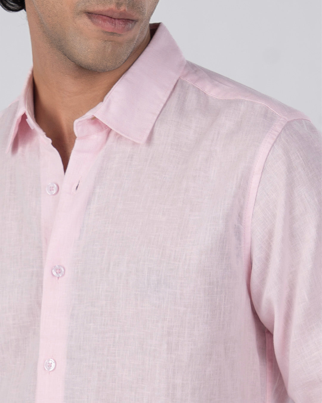 Premium Lyocell Linen Shirt In Pink