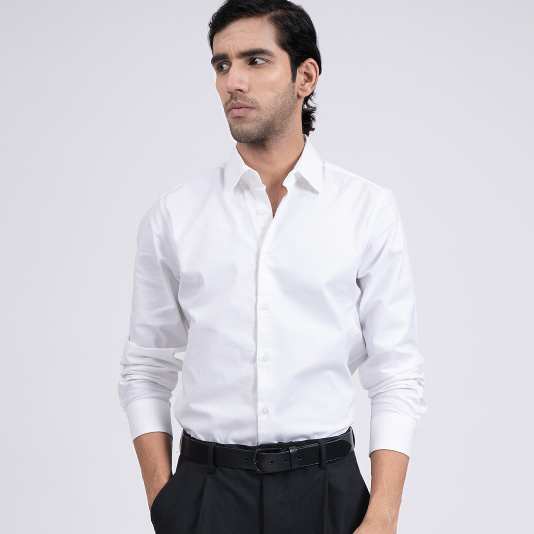 Premium Oxford Cotton Shirt In White