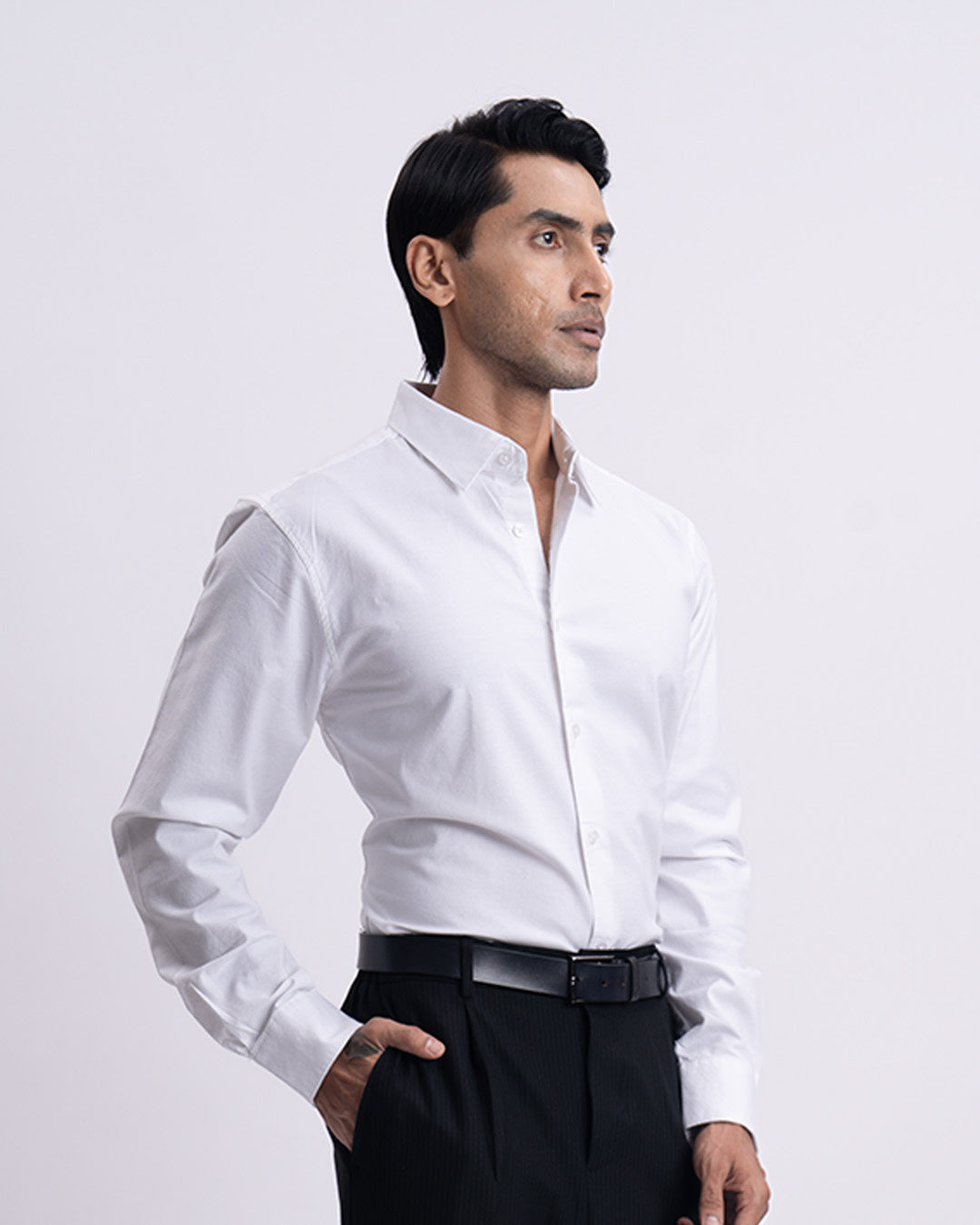 Oxford Cotton Tailored Shirt In White