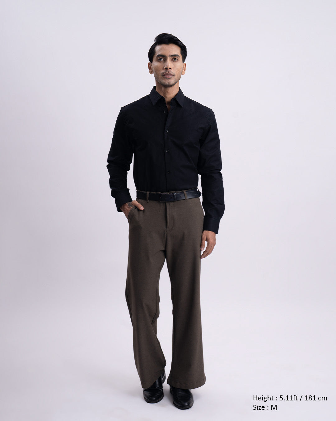 Oxford Cotton Tailored Shirt In Black