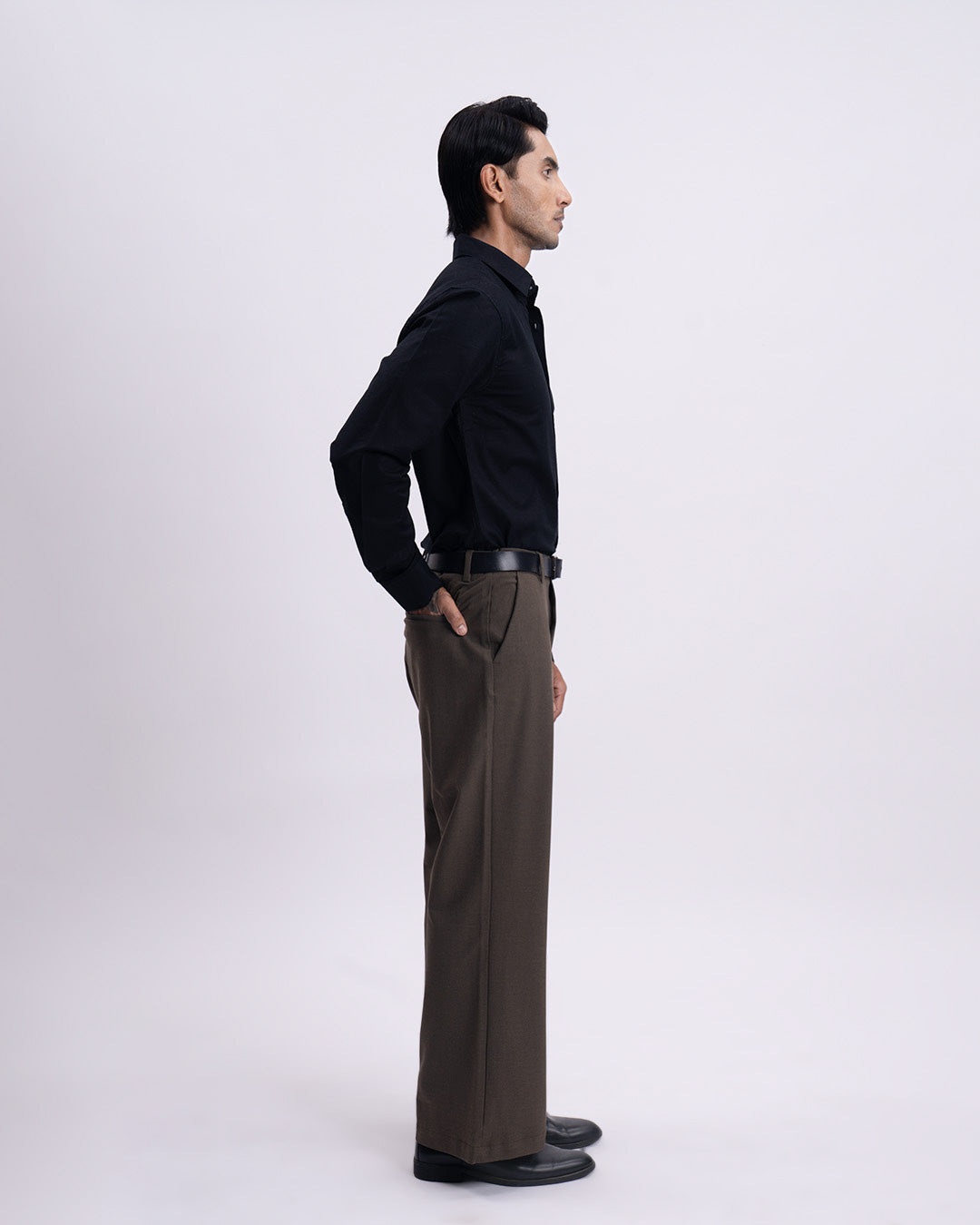 Oxford Cotton Tailored Shirt In Black