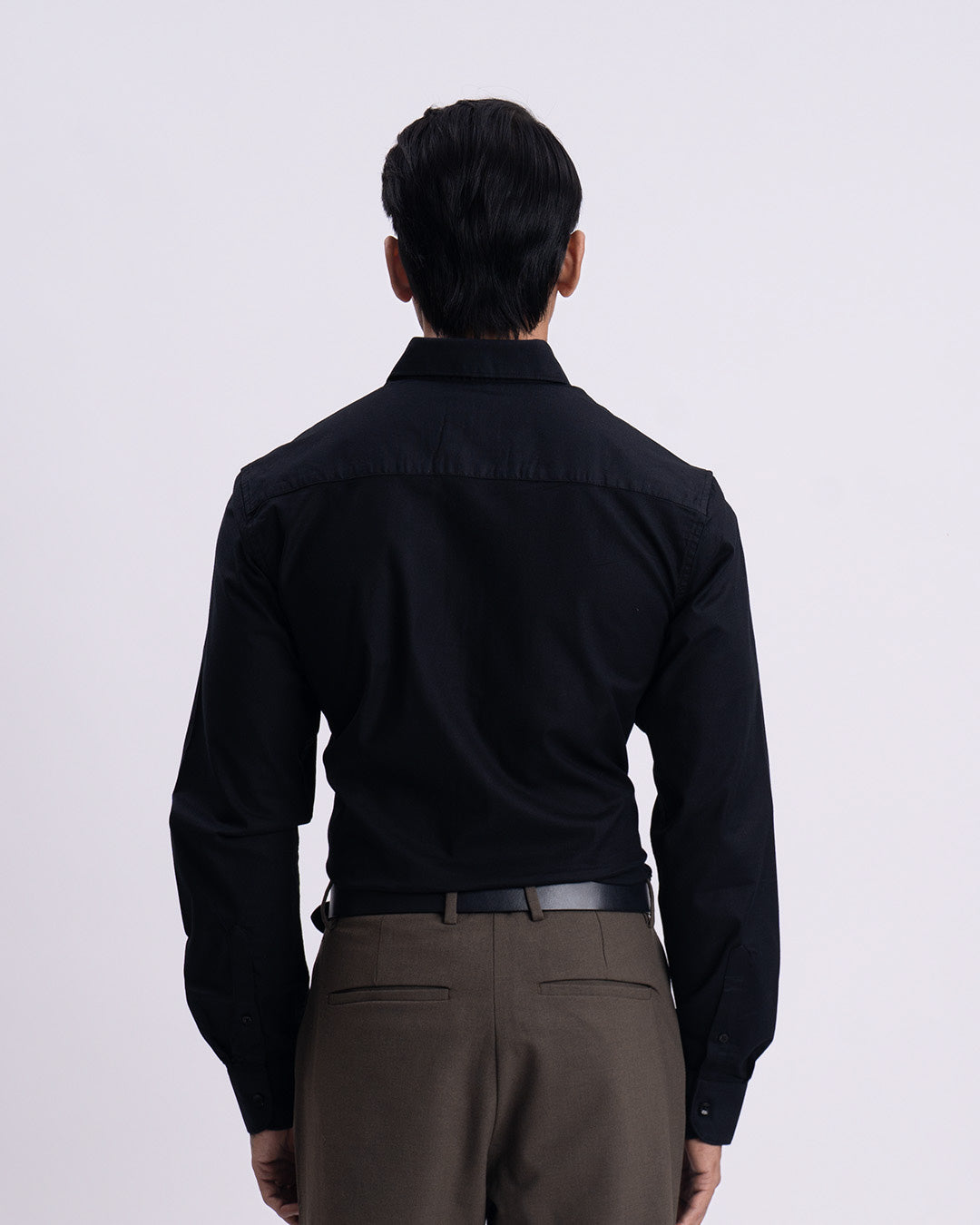 Oxford Cotton Tailored Shirt In Black