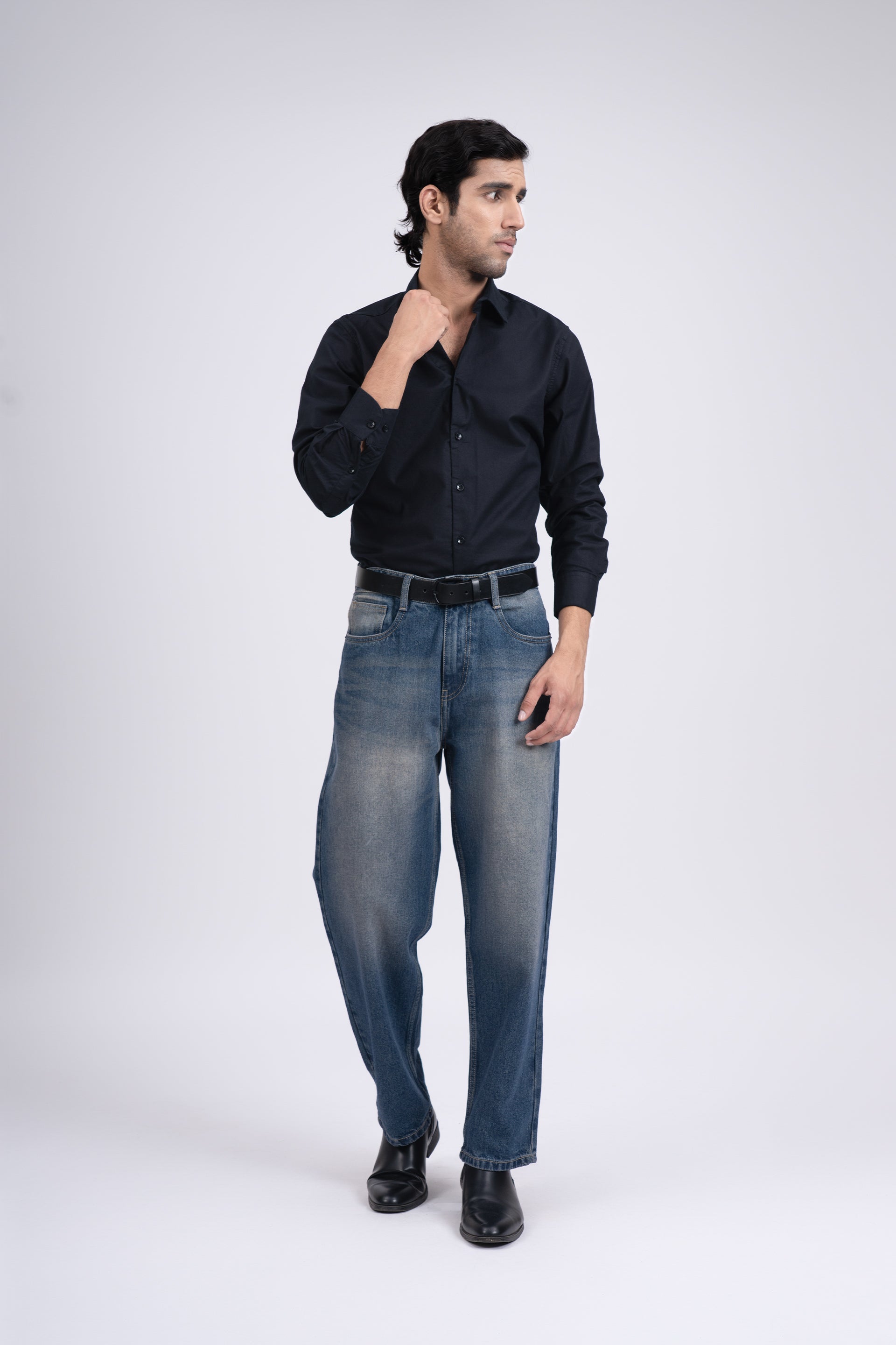 Premium Oxford Cotton Shirt In Black