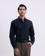 Oxford Cotton Tailored Shirt In Navy