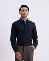 Oxford Cotton Tailored Shirt In Navy