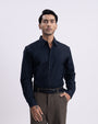 Oxford Cotton Tailored Shirt In Navy