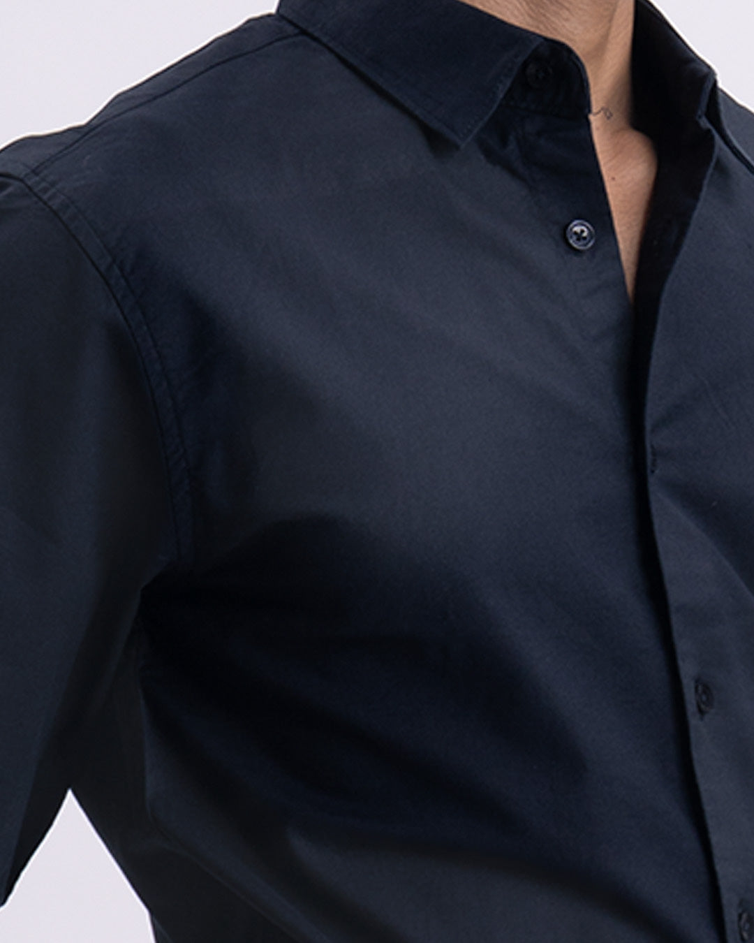 Oxford Cotton Tailored Shirt In Navy