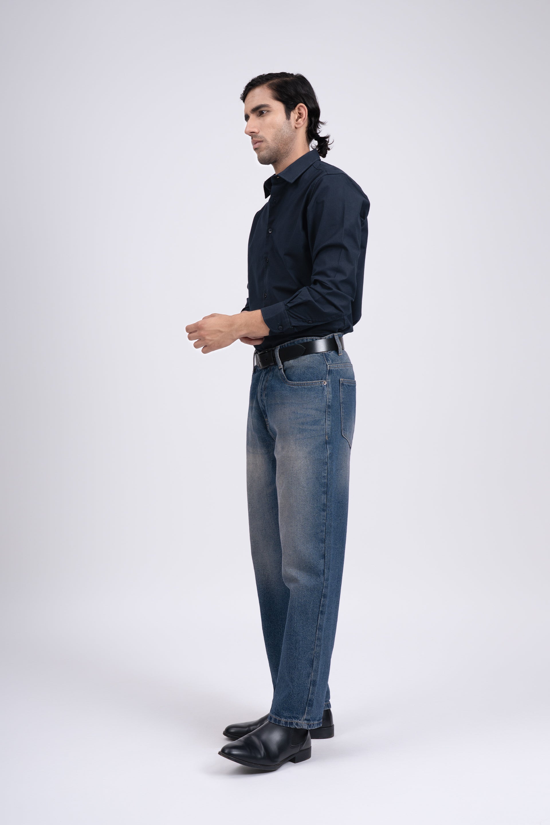 Premium Oxford Cotton Shirt In Navy