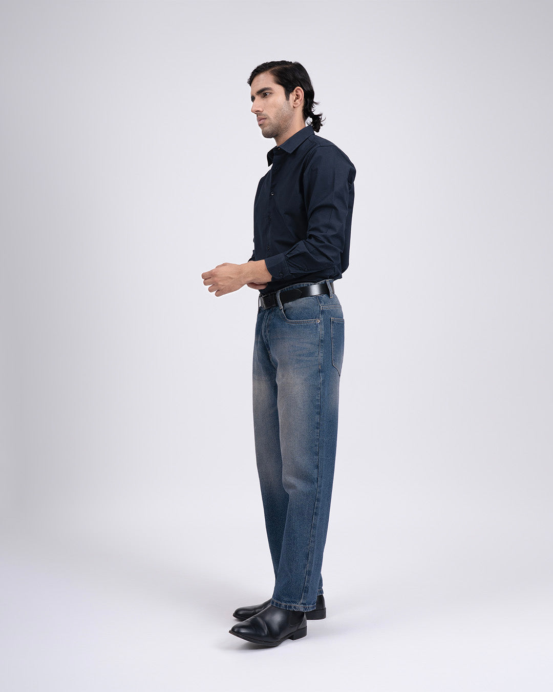 Premium Oxford Cotton Shirt In Navy