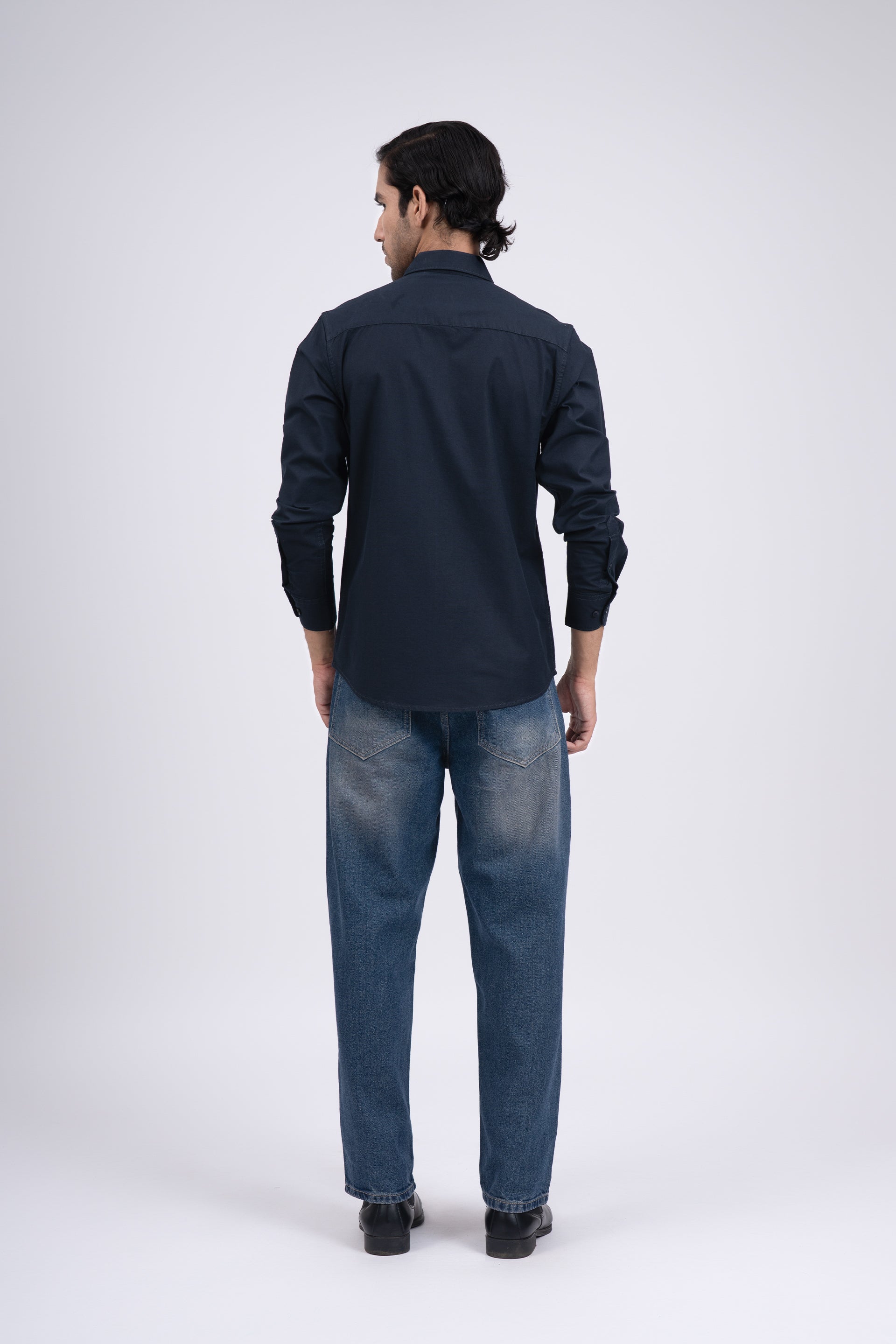 Premium Oxford Cotton Shirt In Navy