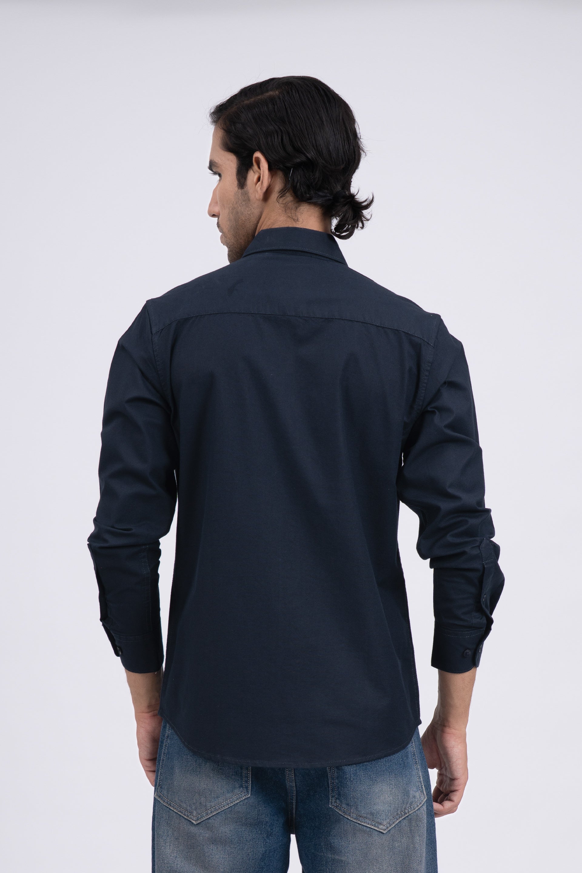 Premium Oxford Cotton Shirt In Navy