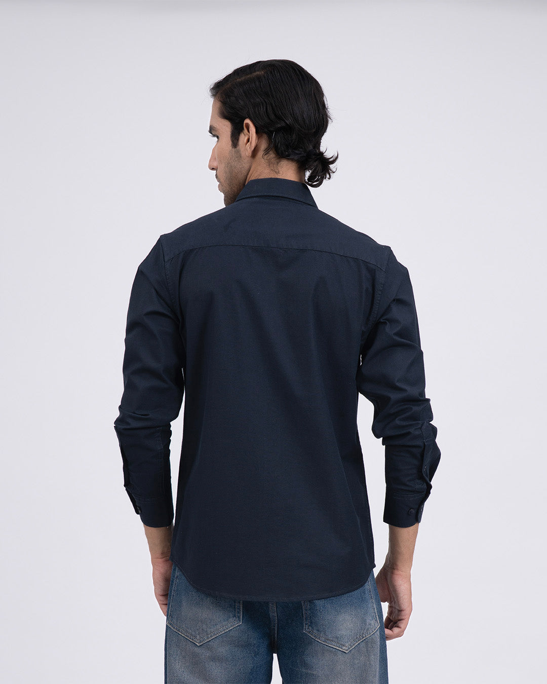 Premium Oxford Cotton Shirt In Navy