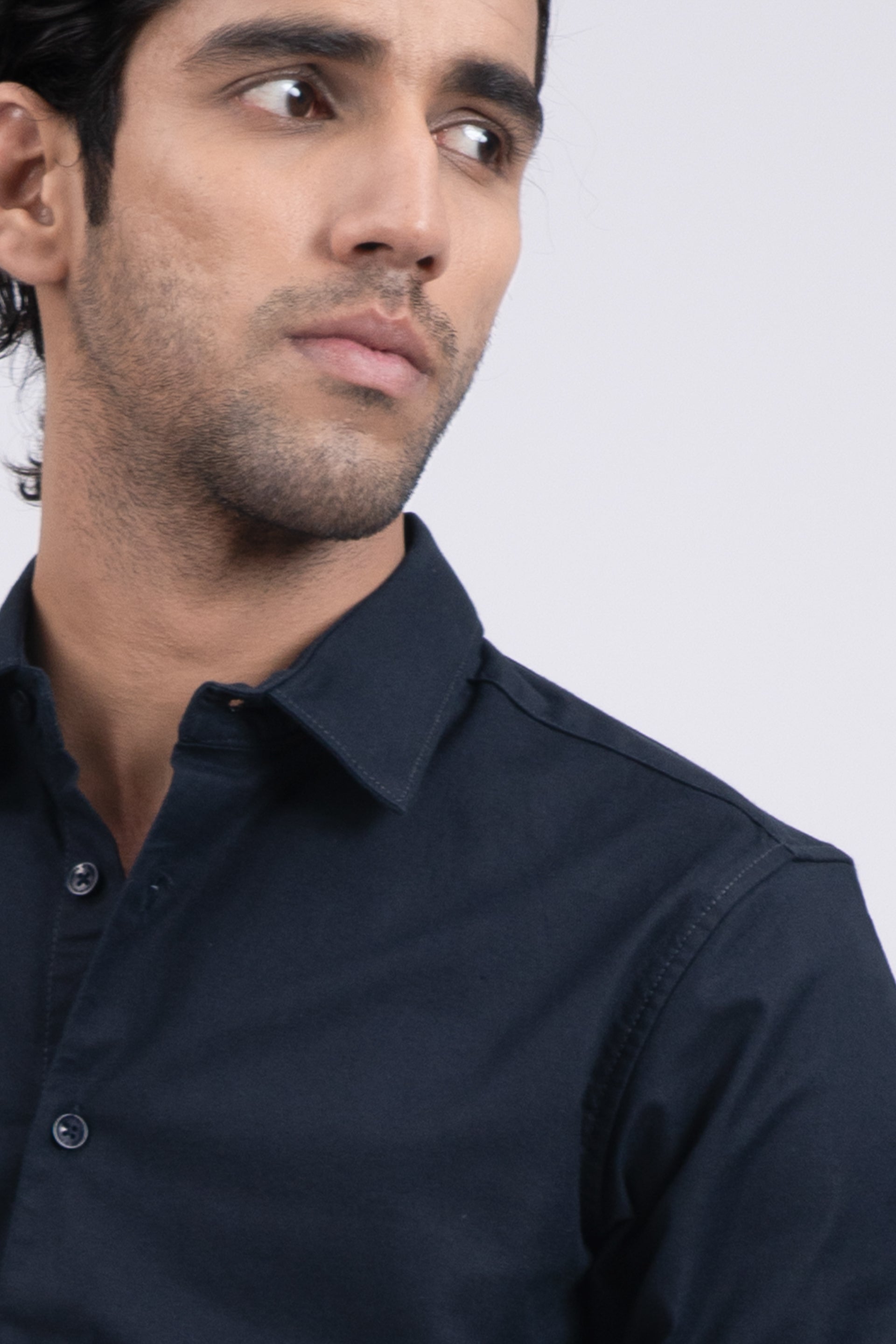 Premium Oxford Cotton Shirt In Navy