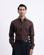 Oxford Cotton Tailored Shirt In Brown