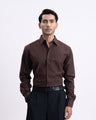 Oxford Cotton Tailored Shirt In Brown