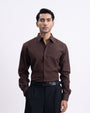 Oxford Cotton Tailored Shirt In Brown