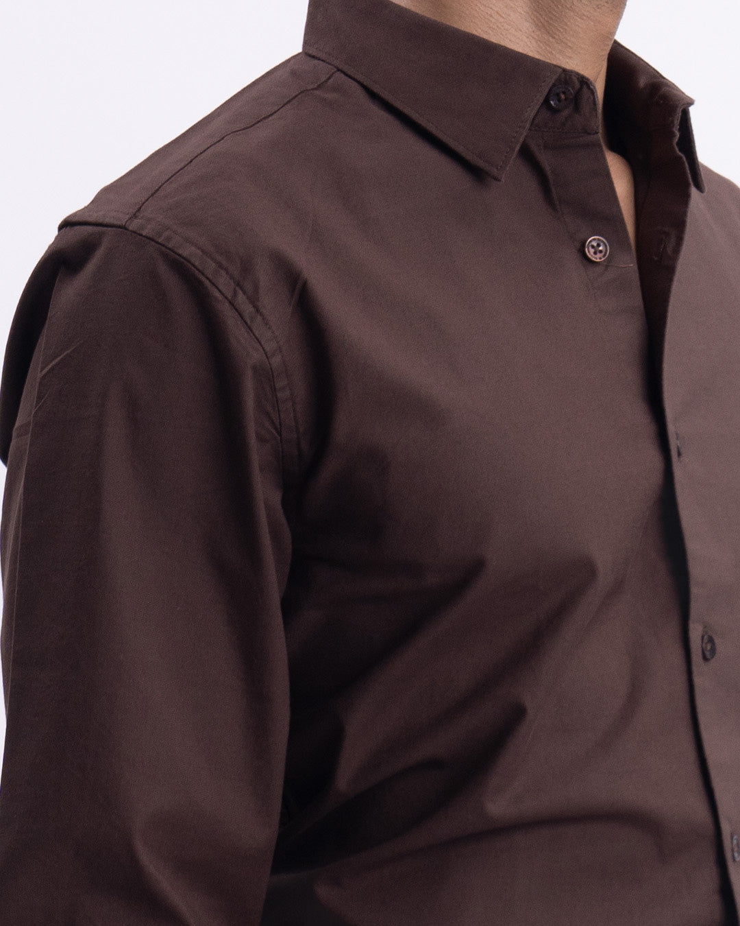 Oxford Cotton Tailored Shirt In Brown