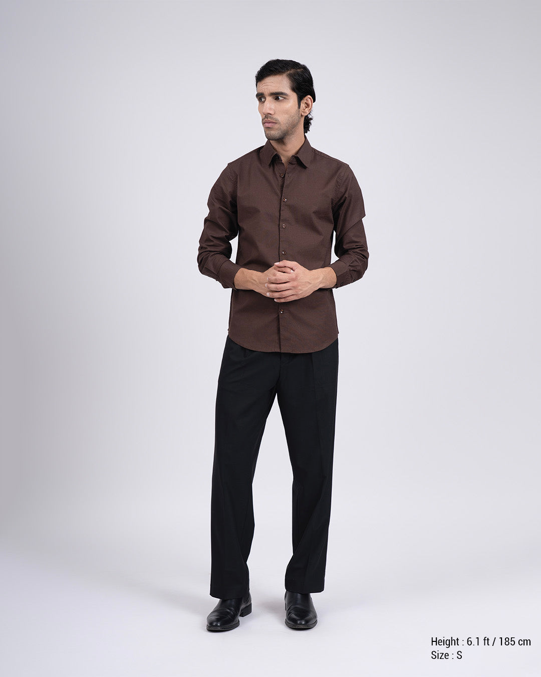 Premium Oxford Cotton Shirt In Brown