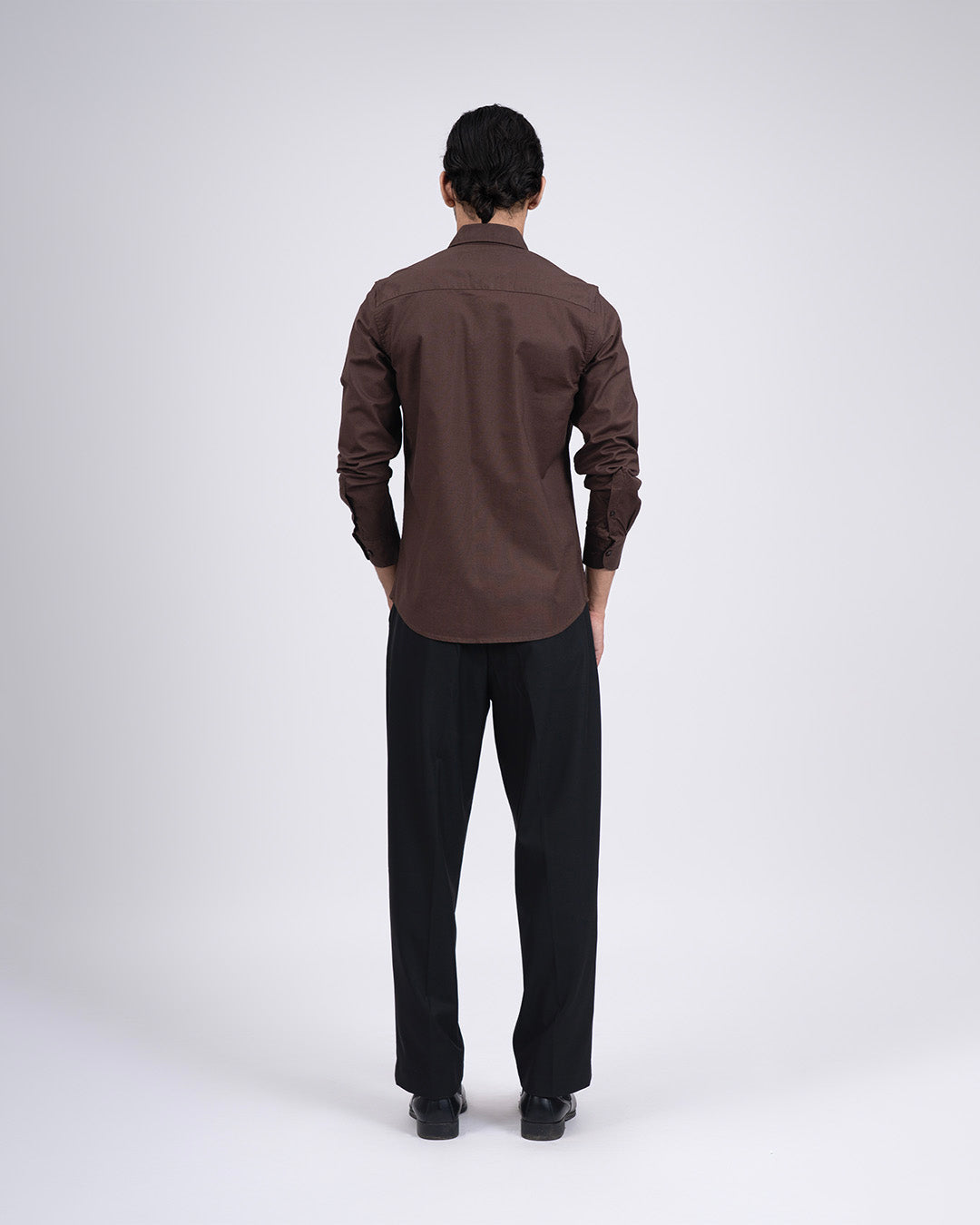 Premium Oxford Cotton Shirt In Brown