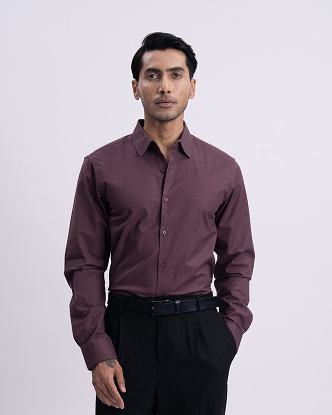 Oxford Cotton Tailored Shirt In Dark Peach