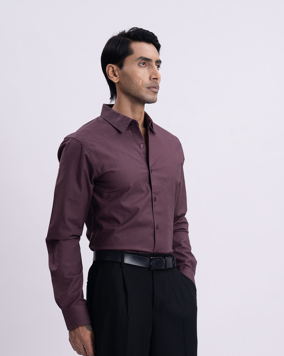 Oxford Cotton Tailored Shirt In Dark Peach