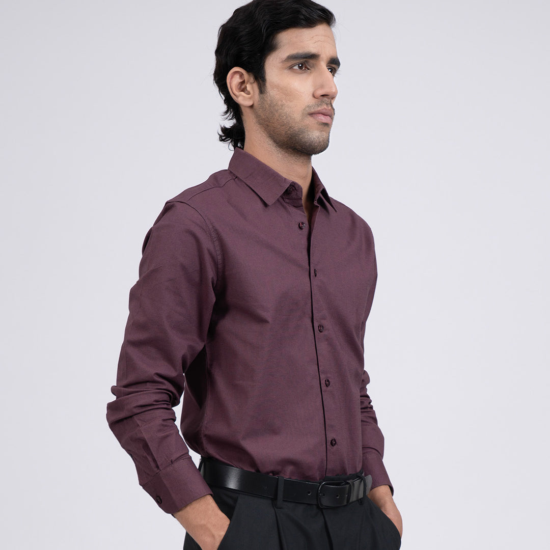Premium Oxford Cotton Shirt In Dark Peach
