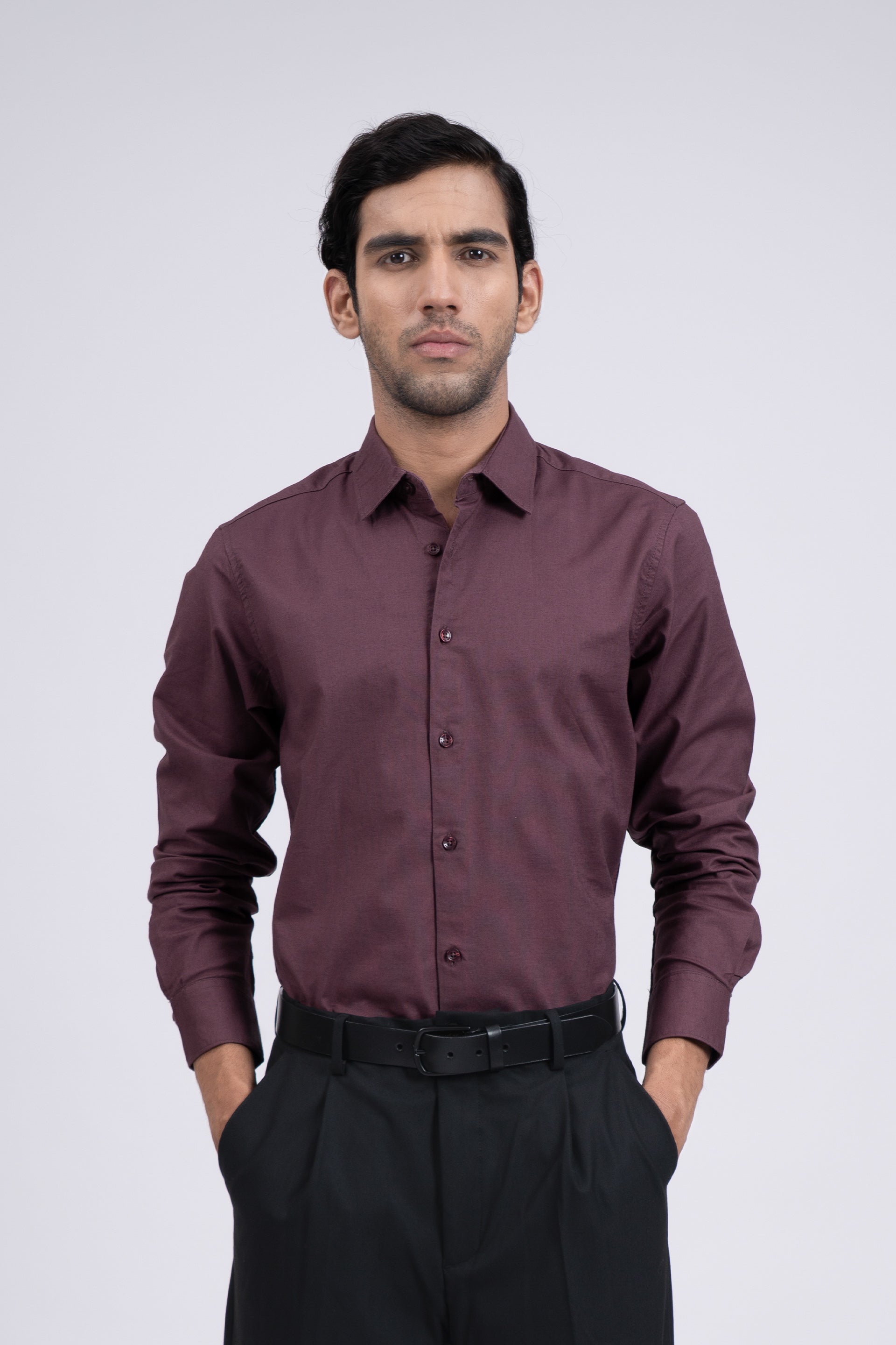 Premium Oxford Cotton Shirt In Dark Peach