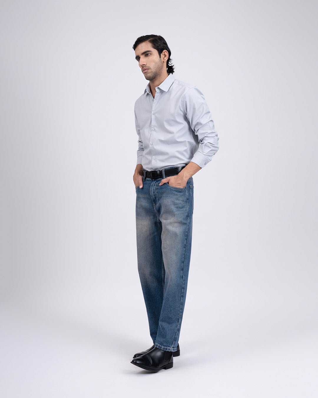 Premium Oxford Cotton Shirt In Grey