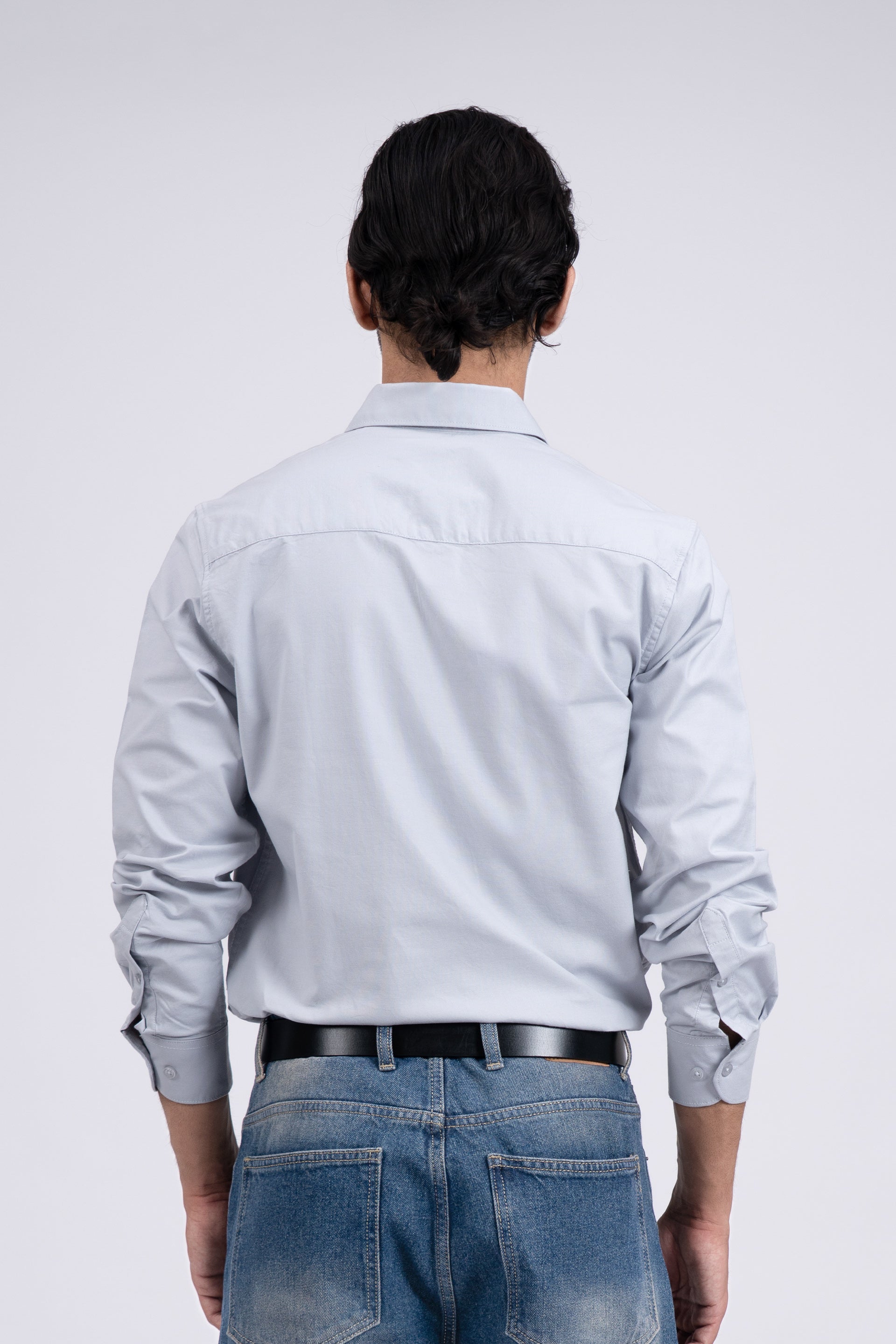 Premium Oxford Cotton Shirt In Grey
