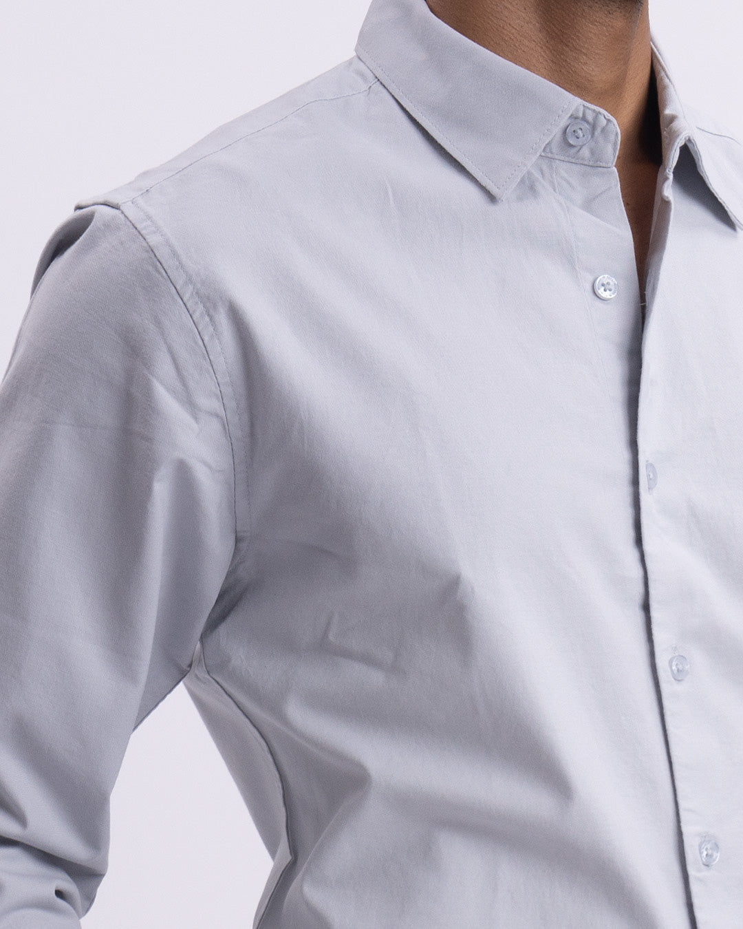 Oxford Cotton Tailored Shirt In Grey