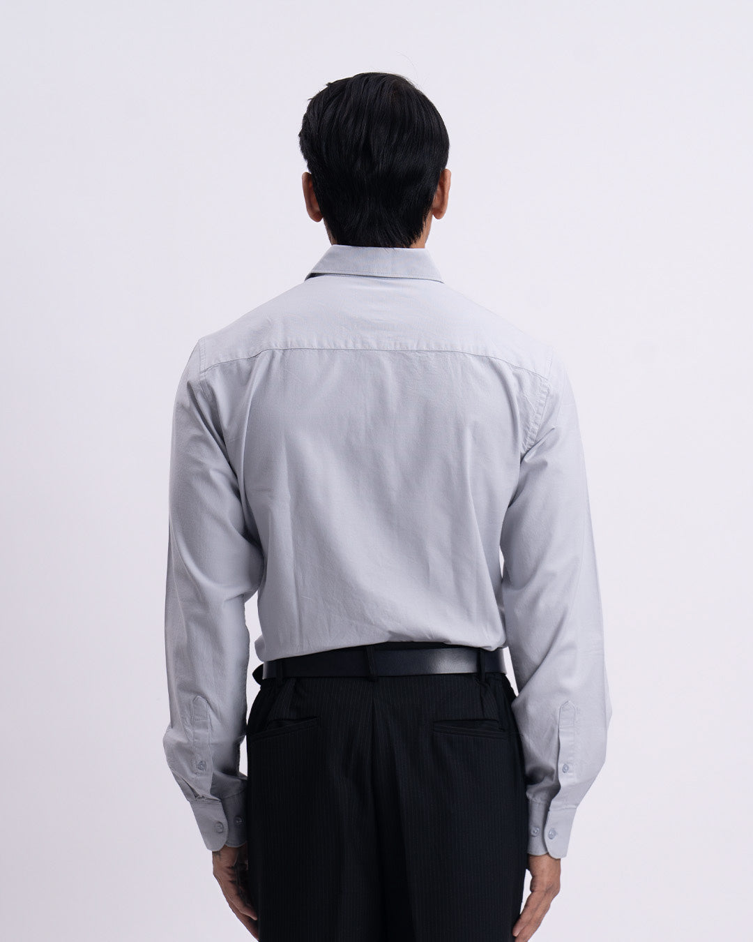 Oxford Cotton Tailored Shirt In Grey