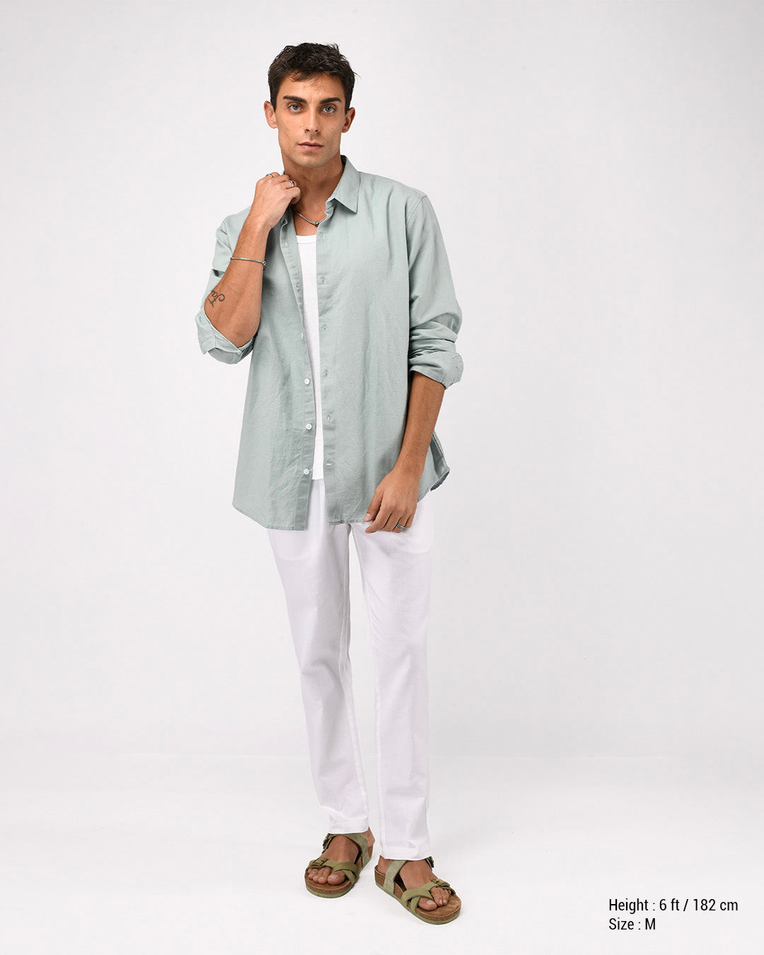 Linen Fused Tailored Pant In White