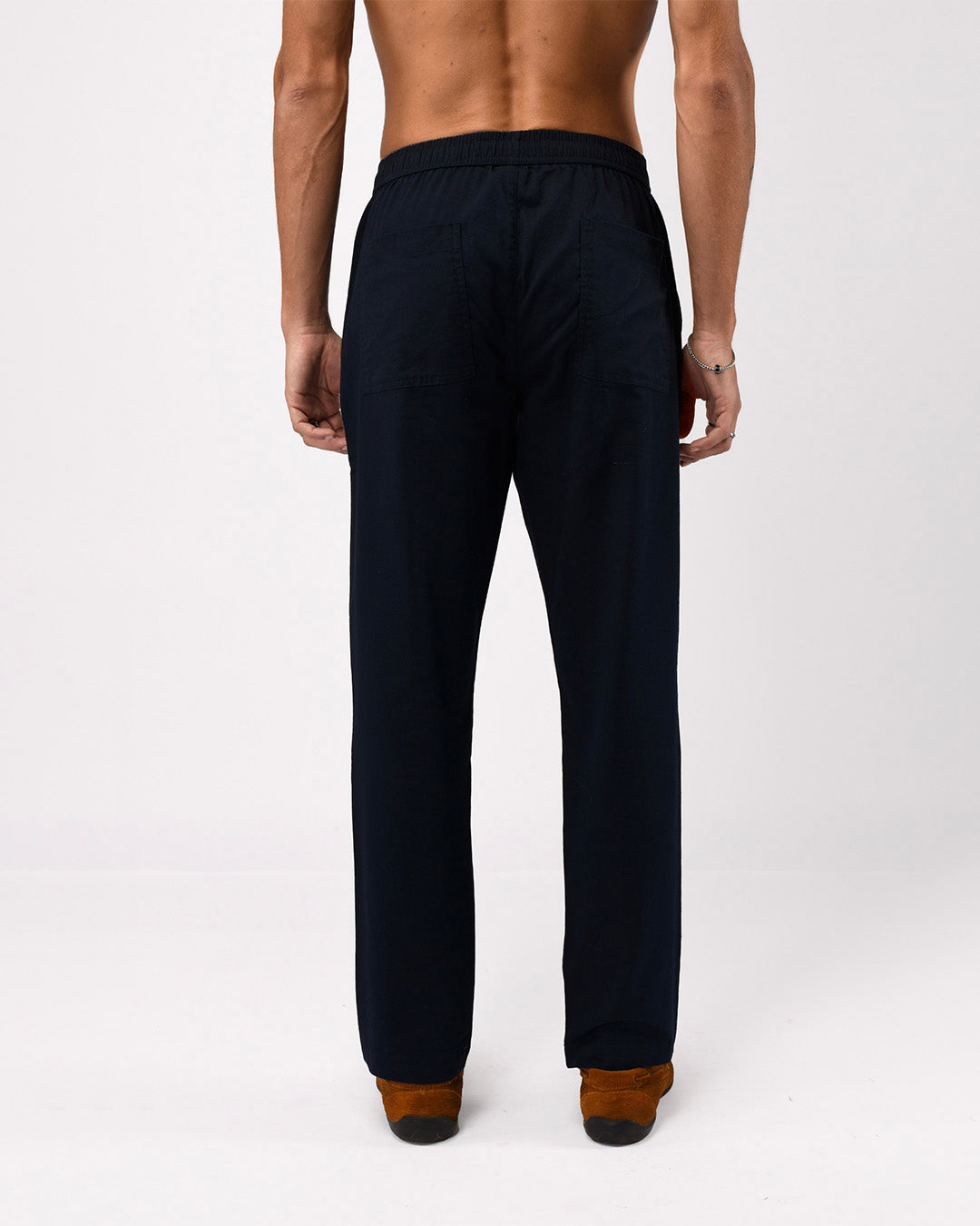 Linen Fused Tailored Pant In Navy